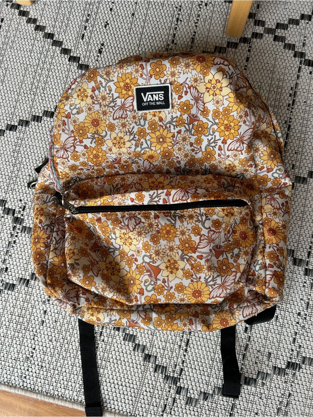 Vans Yellow Floral Canvas Backpack for Women